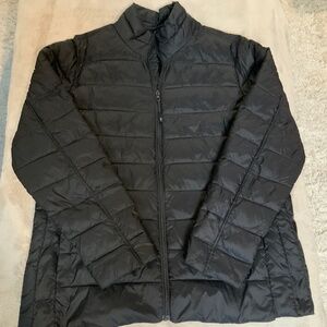 a.n.a Black L Puffer jacket Minimalist Normcore Scandi Girl Outdoor Packable